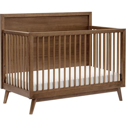 Babyletto Palma 4-in-1 Convertible Crib with Toddler Bed Conversion Kit in Natural Walnut, Greenguard Gold Certified