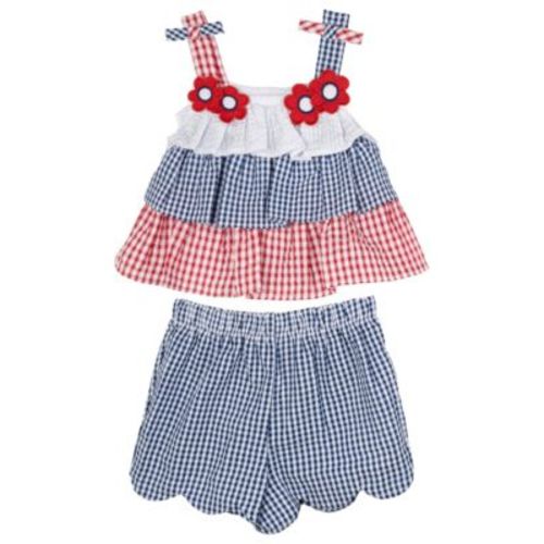 Baby Girls 2-Piece Americana Top and Seersucker Shorts Set