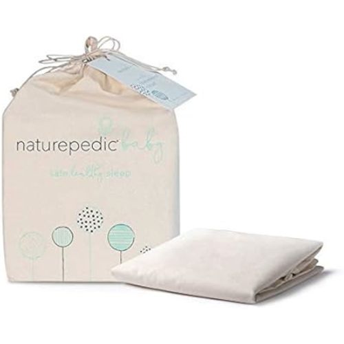 Naturepedic Organic Waterproof Crib Mattress Pad, Skin Friendly, Breathable & Absorbent Crib Mattress Protector - Removable Protector Pad for Baby and Toddler Beds - Fitted for Standard Baby Crib Size