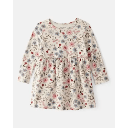 Baby Girl Floral Long-Sleeve Knit Dress - Cream | Carter's