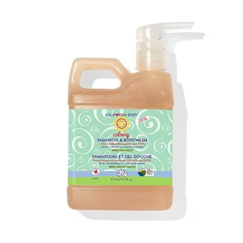 California Baby Calming Baby Shampoo + Baby Wash | 100% Plant-Based | Lavender Body Wash For Sensitive Skin | Hypoallergenic | 517 mL / 17.5 oz.