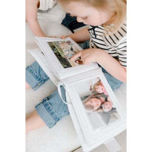 Cuddle Book Soft Photo Album, Tan Embroidery - Cotton Lane | Maisonette