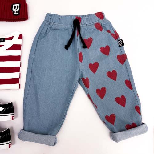 LOVE HEART DENIM TROUSERS – Skeletots