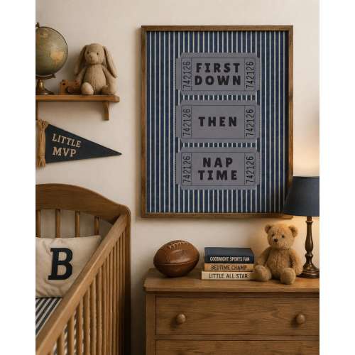 Vintage Football Nursery Print | Baby Boy Sports Decor (Digital Download)