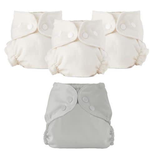 Esembly Blowout Proof Cloth Diaper Bundle - Dove, Size 1 (7-17lbs)