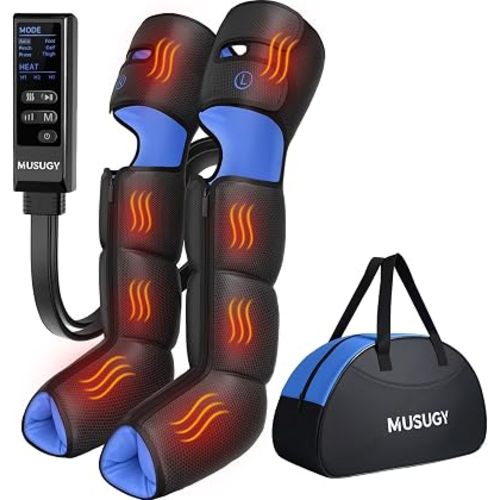 Leg Compression Massager with Heat for Circulation and Pain Relief
