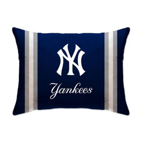 MLB New York Yankees Soft/Medium Density Standard Stripe Logo Bed Pillow