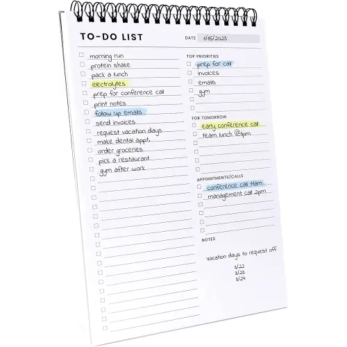 Of a Happy Kind To Do List Notepad: With Multiple Functional Sections - 6.5 x 9.8 60 Sheets - Spiral Daily Planner Notebook - Task CheckList Organizer Agenda Pad for Work - Note and Todo Organization