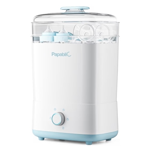 Papablic Baby Bottle Sterilizer and Dryer Pro, Esterilizador De Biberones, Electric Steam Sterilizer for Baby Bottles, Pacifiers, and Pump Parts, Large Capacity 10 Bottles