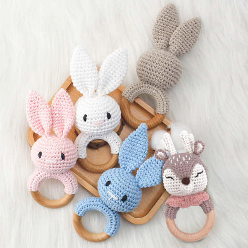 Baby Rattle Hand Woven Cartoon Animal Bracelet Newborn Soothing Doll – Baby Joy