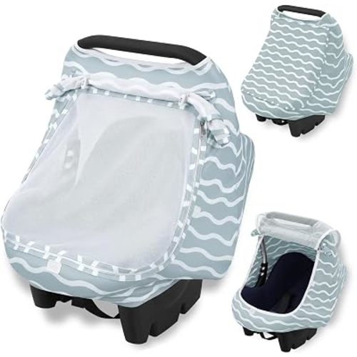 Orzbow Baby Car Seat Cover, Breathable Car Seat Canopy, Mesh Window, Gray