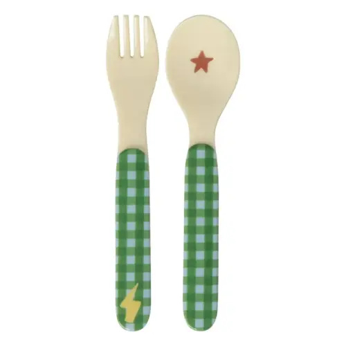 Rice - Hero melamine cutlery - Green | Smallable