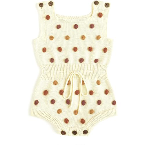 Simplee kids Baby Girl Knit Romper Fall Sleeveless Pompoms Rompers Newborn Little Girl Overall Jumpsuit Outfits