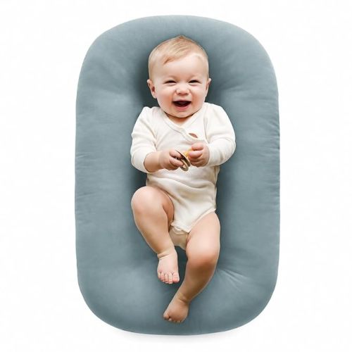 100% Cotton Baby Lounger for Newborn 0-24 Months(Blue)