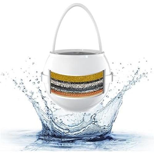 Luxury Version Bath Water Filter for Tub Faucet with Overflow,3,000 Gallons Filtration,Remove Contaminants,Chlorine,Fluoride,Hard Water Softener,Enhances Health of Skin,Hair,Nails,Relieve Eczema,White