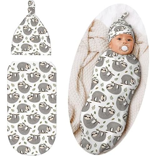 Sloth Swaddle Blanket, Soft Swaddling Blanket Baby Clothes, Sloth Baby Stuff
