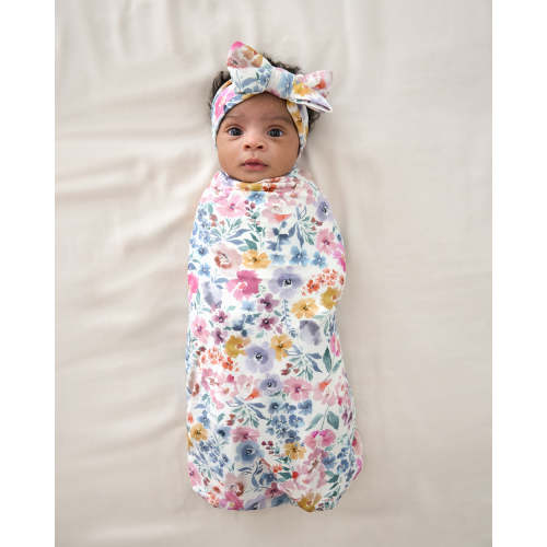 Tiny Blooms Swaddle & Luxe Bow Headband Set – Little Sleepies