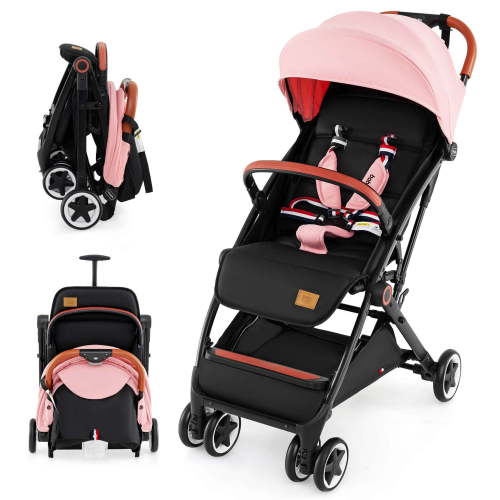 Babyjoy Lightweight Baby Stroller Aluminium Frame with Net for Travel Pink