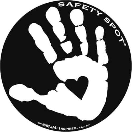 Magnet - Kids Handprint for Car Parking Lot Safety - Black Background (White)