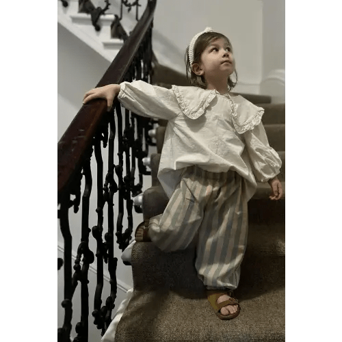 Organic Cotton Stripe Barrel Trousers – 2 Colours | Handmade UK — House of Dungarees