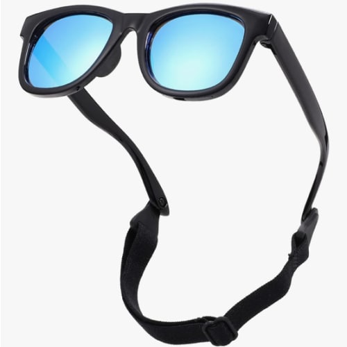 Bendable Flexible Polarized Newborn Baby Sunglasses with Strap for Age 0-12 Months