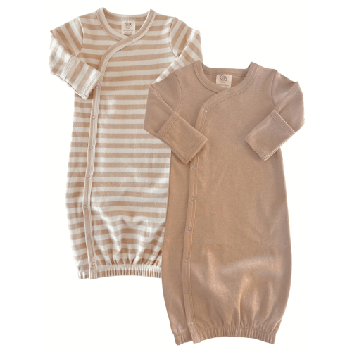 Biscuit Stripe & Biscuit / Organic Gown 2-Pack