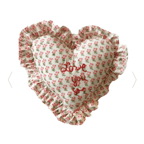 Love You So Heart Ruffle Pillow | Over The Moon