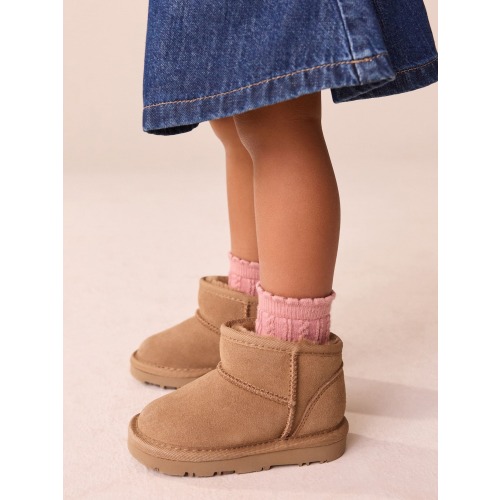 Tan Brown Water Repellent Wide Fit (G) Suede Pull On Boots