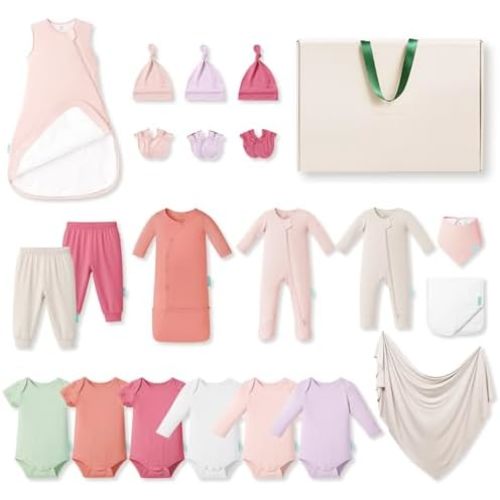 PurComfy Bamboo Newborn Clothes Gift Set: 21-Piece Baby Layette Set, Infant Clothes Essentials — Everything Premium Set