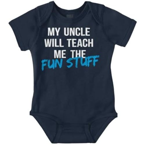 Brisco Brands My Uncle Will Teach Me The Fun Stuff Baby Romper Boys or Girls