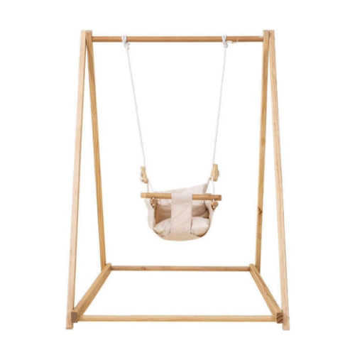 Spruce - Baby and Toddler Foldable Wooden Swing Set, Beige - Avenlur Rec Room | Maisonette