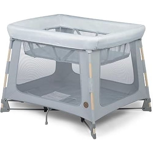Maxi-Cosi Swift Baby Playard with Mat, Baby Playpen, Play Yard with Bassinet, Portable Playpen for Babies and Toddlers, Classic Slate