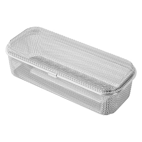 HOZETOKE Dishwasher Basket, 18/8 Food-Grade Stainless Steel Dishwasher Basket for Small Item, Bottle Accessories, Scoops, Forks, Chopsticks Cleaning, Silver