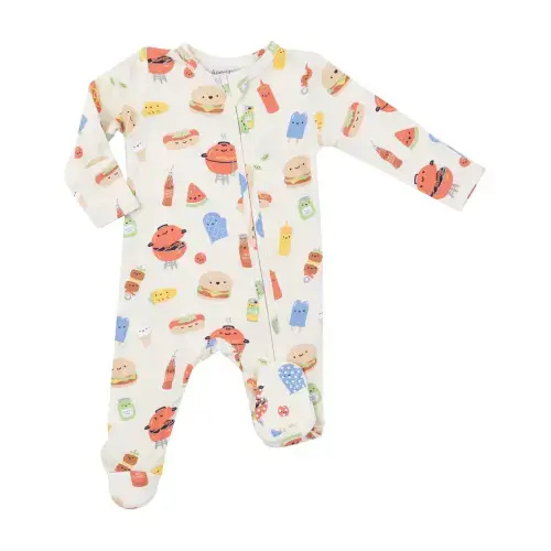 Two Way Zipper Footie - BBQ Buddies | Angel Dear | Jenni Kidz