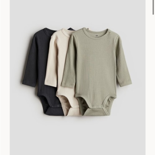 3-pack Ribbed Bodysuits