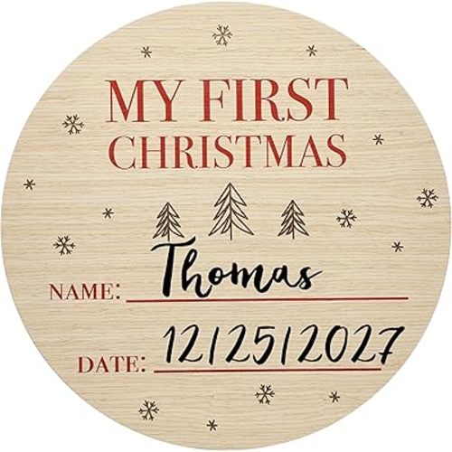 Pearhead My First Christmas Photo Prop, Baby's First Holiday Sign, Family Traditions, Girl or Boy Gift, First Picture Ideas, Capture a Memento for Newborn’s Memory Book