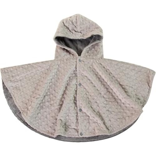 Unisex Minky Dot Poncho Grey/Charcoal