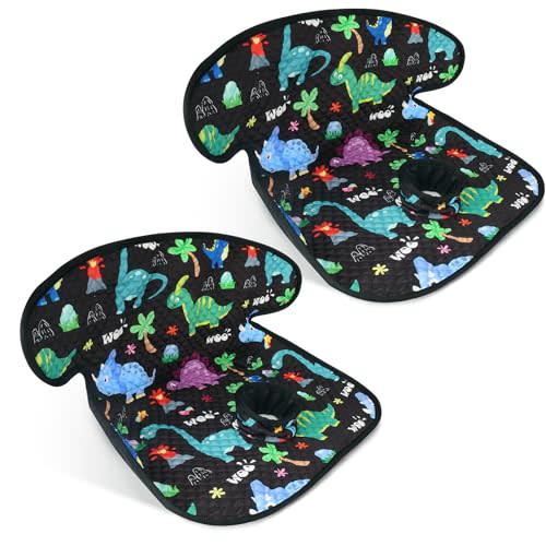 COOLBEBE Car Seat Protector for Potty Training, 2 Pack Dry Waterproof Car Seat Liner Toilet Training for Baby Infant Toddler, Piddle Pads Cover Pad for Strollers & Carseat (Dinosaur,2PC)