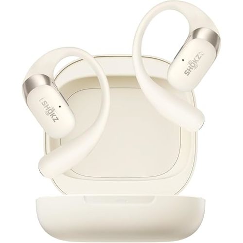 SHOKZ OpenFit 2 Open-Ear Headphones,True Wireless Bluetooth Earphones with Microphone,Earhook Earbuds with 48 Hours of Playtime,Fast Charging,IP55 Water-Resistant,with Carrying Bag,Beige,Bluetooth5.4