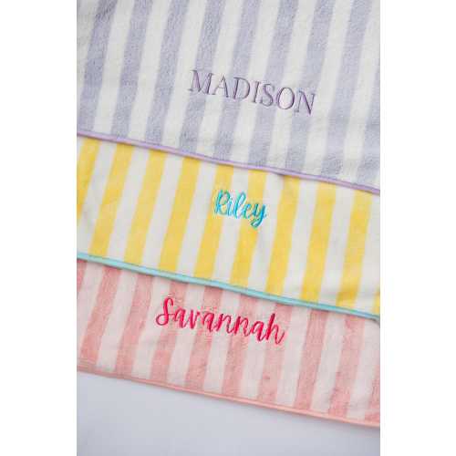 Personalized Cabana Striped Beach Towel | Embroidered Beach Towel | Embroidered Pool Towel | Custom Name Towel | Custom Cabana Towel