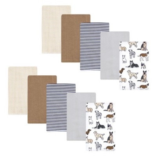 Hudson Baby Infant Boy Flannel Burp Cloth 10pk, Handsome Dogs, One Size
