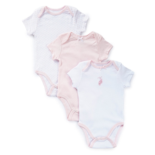 Little Me Baby Girls Newborn-9 Months Prima Ballerina Bodysuits 3-Pack