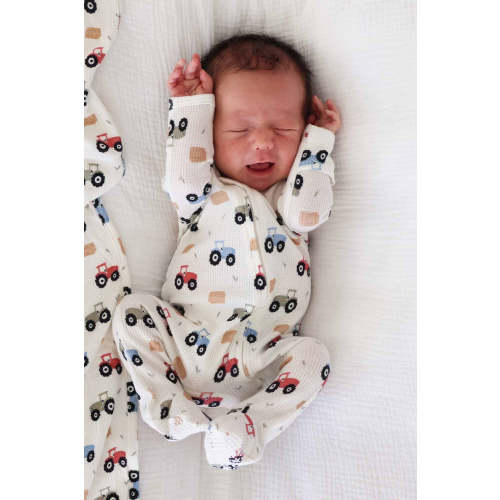 Little Farmer Bamboo Waffle Zipper Footie