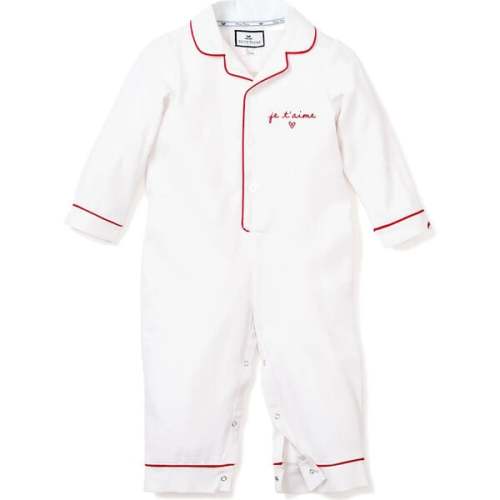 Petite Plume x Maisonette Baby Twill Romper, Je t'aime - Petite Plume | Maisonette