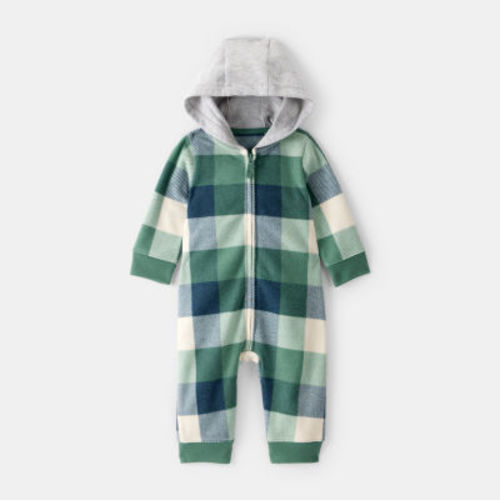 Carter's Baby Boys Hooded Long Sleeve Fleece Jumpsuit