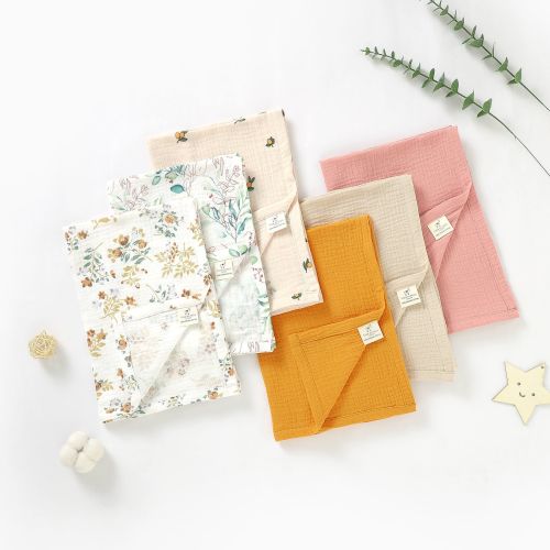 Tiny Alpaca | Pack of 3 | Organic Muslin Squares | Baby Burp Cloths | 60X60CM | Neutral Designs | Baby Shower Gift