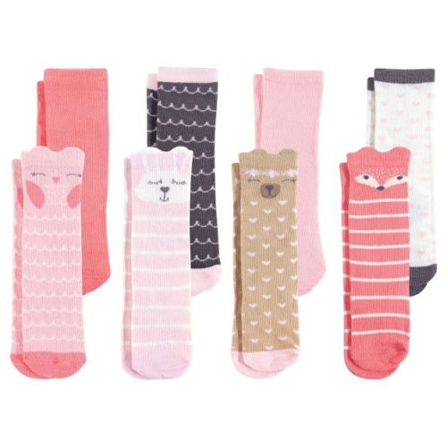 Hudson Baby Infant Girls Cotton Rich Knee-High Socks, Forest Girls, 6-12 Months