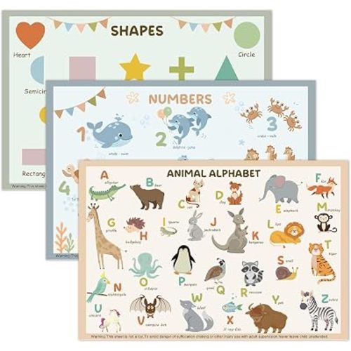 Disposable Placemats for Baby & Toddlers, 45 Pack Baby Disposable Placemats for Restaurants, Disposable Table Mats for Babies, Kids Placemats for Travel, Dining Out & Daily Use (Beige)
