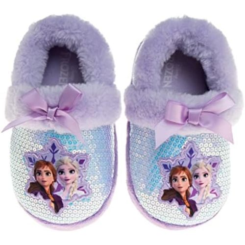 Disney Frozen Elsa Anna Girls Slippers Fluffy Warm Indoor House Slipper