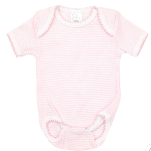 Paty SS Overlap Onesie- Pink/Pink